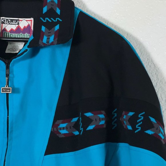 Walls Mountain Vintage Navajo Aztec Print Made in USA Bomber Jacket Men's Size M - Picture 4 of 12